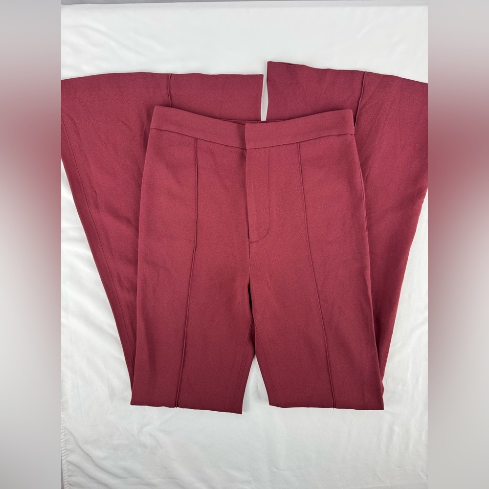 Jill Stuart Maroon Wide Leg Trouser - Picture 3 of 6